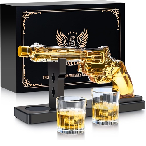 Firearm Whiskey Decanter Displayed
