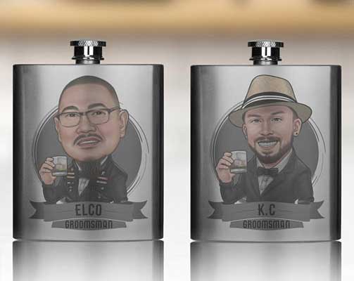 Cool Groomsmen Gifts toon flasks