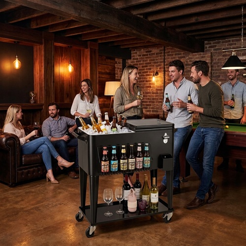 Mobile Drink Cooler Cart