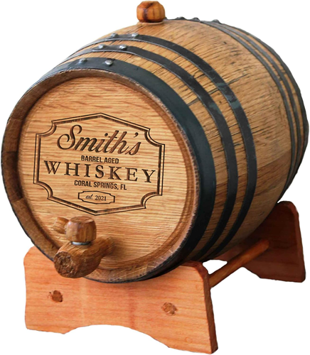 Engraved Personalized Whiskey Barrel for Groomsmen