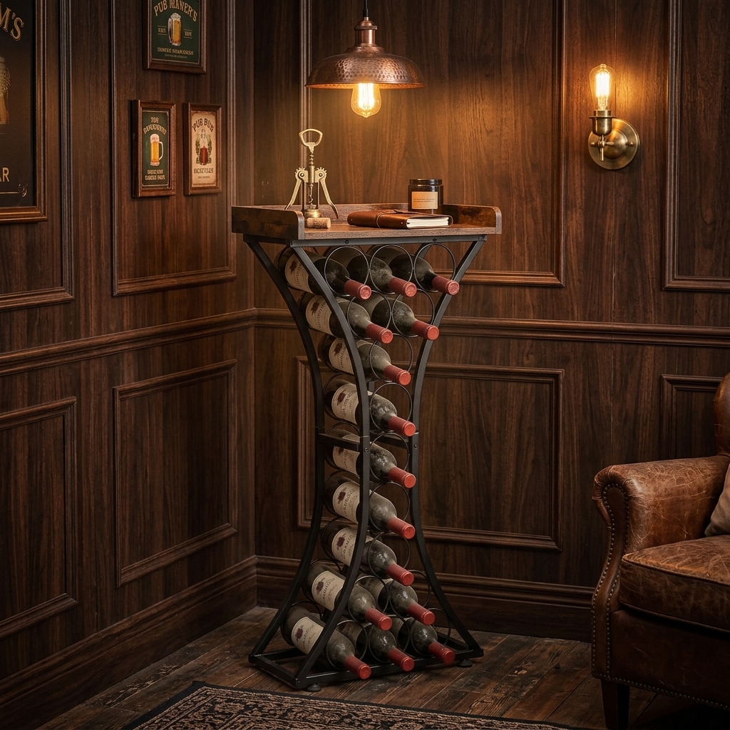 Freestanding 15 Bottle Wine Rack in display