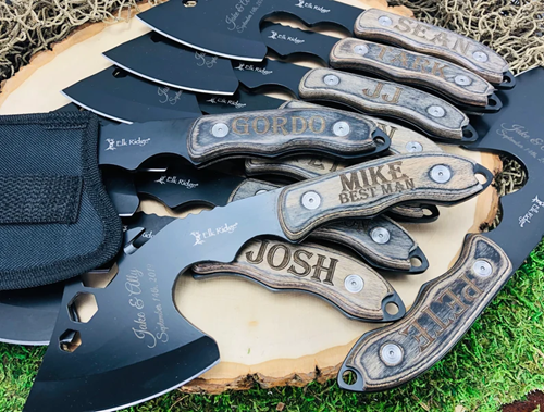 Set of 12 Personalized Engraved Axes