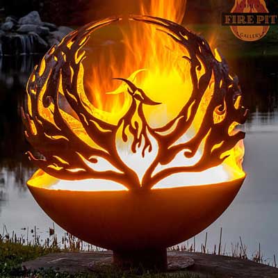 Outdoor Gas Fire Pits non gas sphere Phoenix Rising