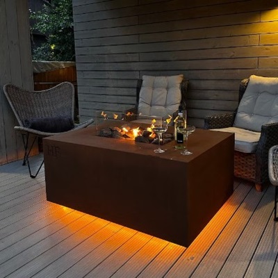 Rustic Outdoor Fire Pit Table