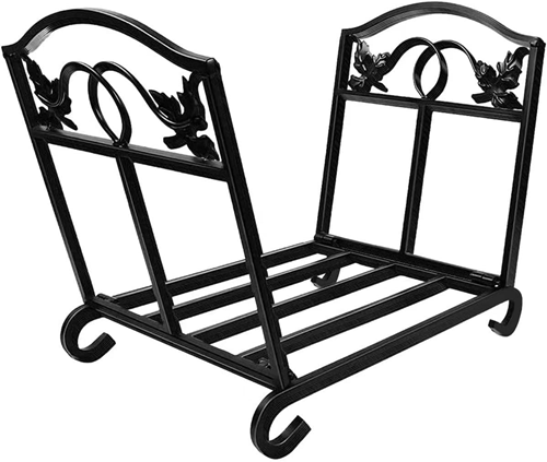 Wrought Iron Indoor-Outdoor Fireplace Storage Log Rack