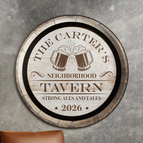 Custom Wooden Home Bar Sign