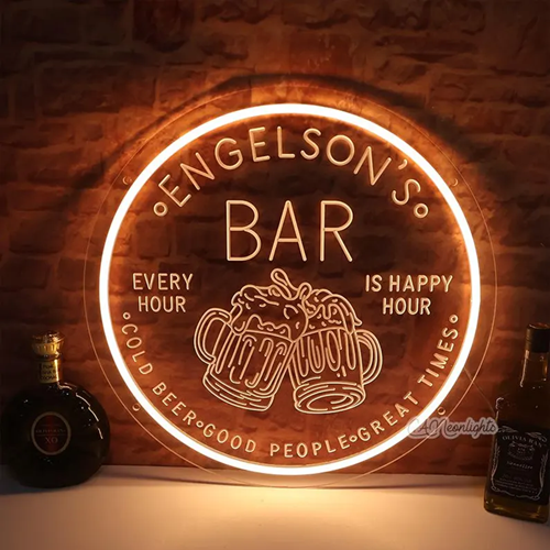 Personalized Neon Bar Clock