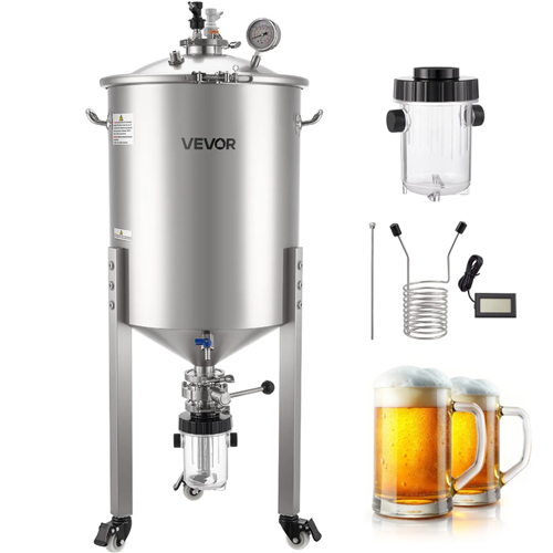 Stainless Steel Brew Tank Fermenter Kit Displayed