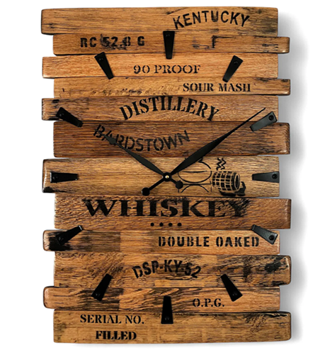 Whiskey Barrel Man cave Clock