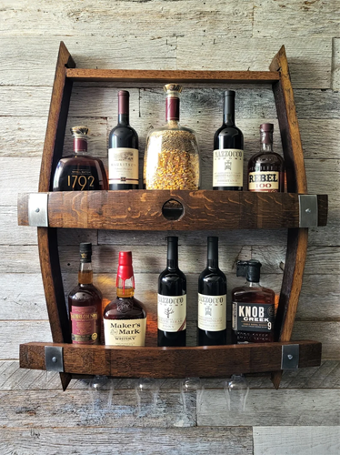 Whiskey Barrel Wine-Liquor-Glass Holder