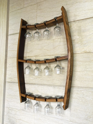 Wine Barrel Trio Glass Display