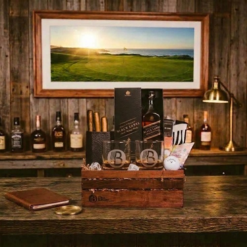 Golfing Liquor Gift Basket