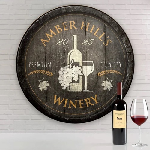 Personalized Vintage Wine Sign