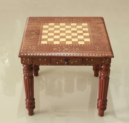 Chess Board Wooden Coffee Table