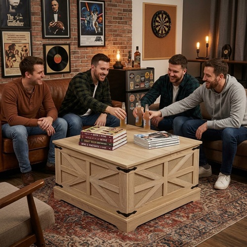 Square Centerpiece Man cave Coffee Table