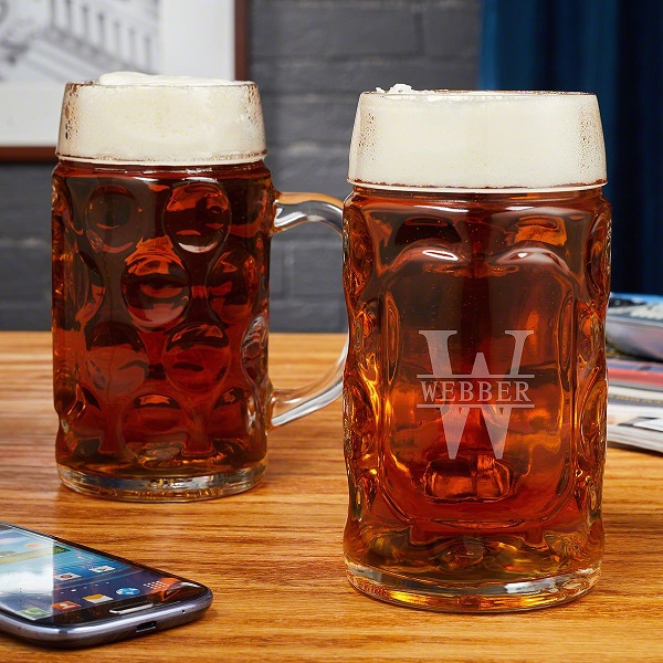 Personalized Beer Dimple Pint and Stein Glasses | I Know The Barman