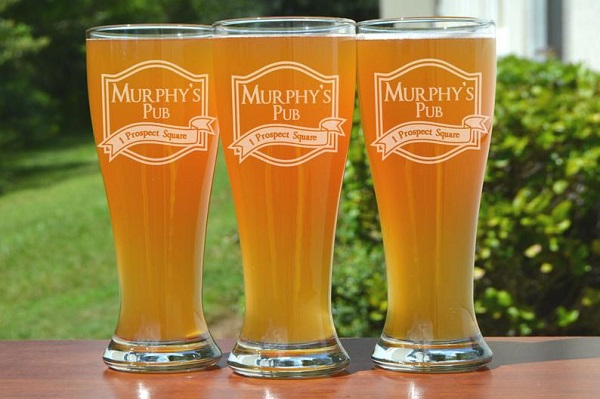 Etched Personalized Beer Pint Glasses Set of 4