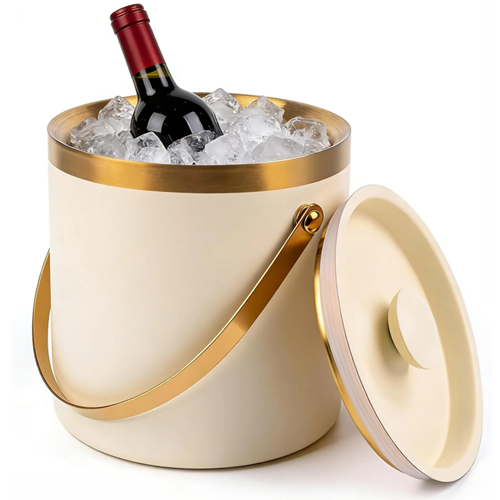 Ice Bucket with Lid Spoon & Drainage