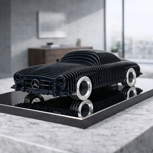 Metal Sportscar Sculpture