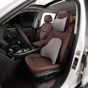Premium car comfort neck pillow and lumbar support set