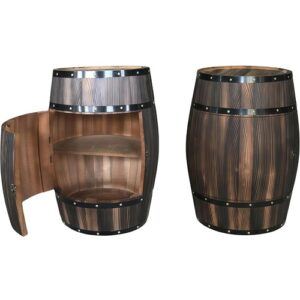 Barrel Liquor Cabinet and open display