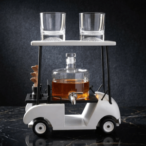 Golf Cart Whiskey Pourer on display