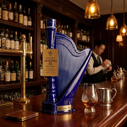 Blue Harp Whiskey Bottle
