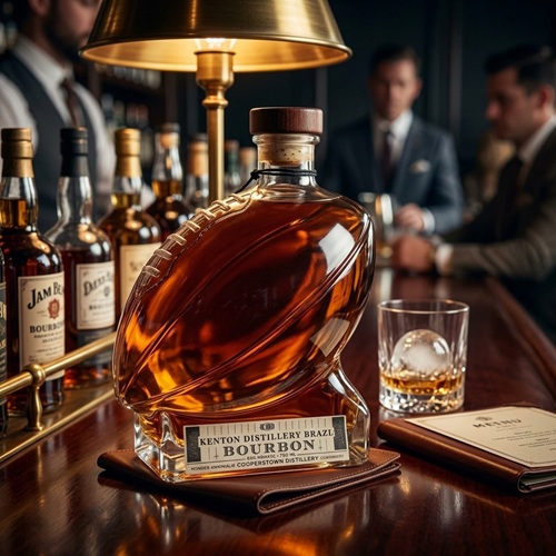 Glass Football Bourbon Bottle