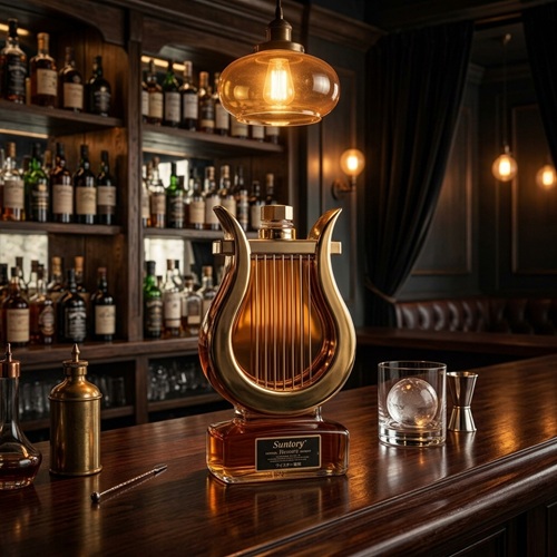 Glass Harp Whiskey Bottle